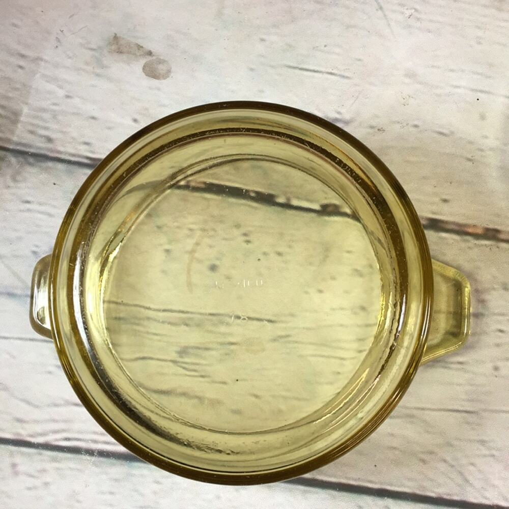 3 Vintage FORTECRISA Bakeware Amber/Yellow Ramekins with Handles Made in Mexico - Picture 5 of 6